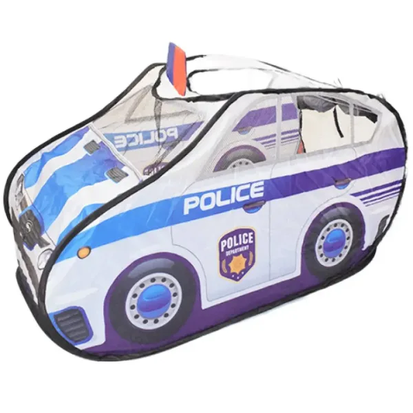 Cort de joacă cu tematică de mașină de poliție cu ferestre de plasă 99x50x50cm imaginea 1