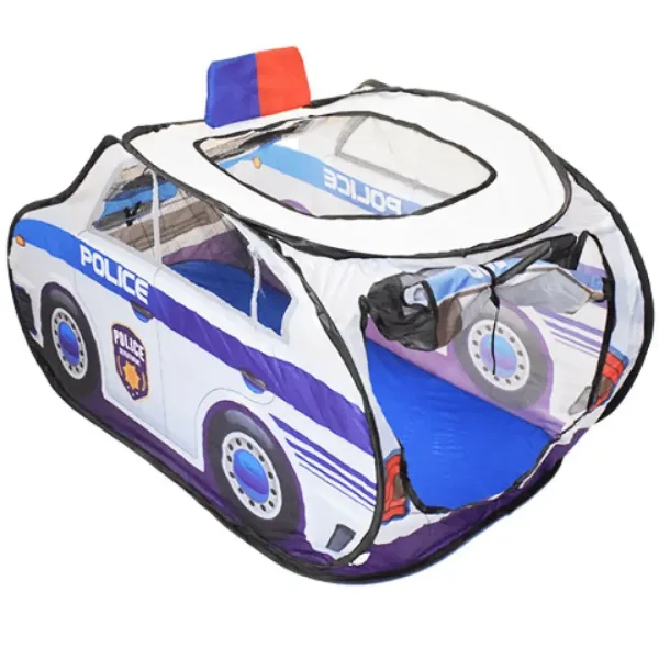Cort de joacă cu tematică de mașină de poliție cu ferestre de plasă 99x50x50cm imaginea 2