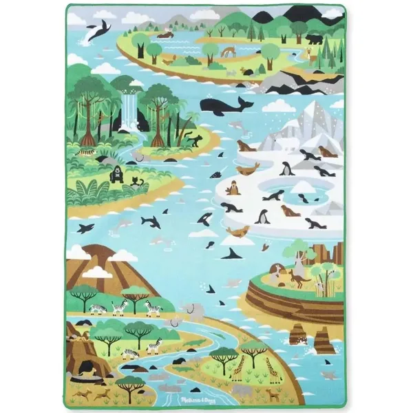 Covor de joacă cu animale și habitat 200x150cm - Melissa & Doug imaginea 2