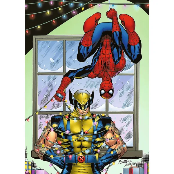 Crăciunul lui Omul Păianjen și Wolverine, puzzle premium plus de calitate, 1000 de piese - Trefl imaginea 2