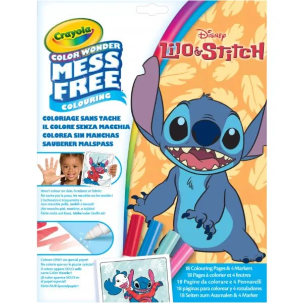 Crayola Color Wonder: Lilo & Stitch set de colorat fără murdărie în mapă imaginea 1