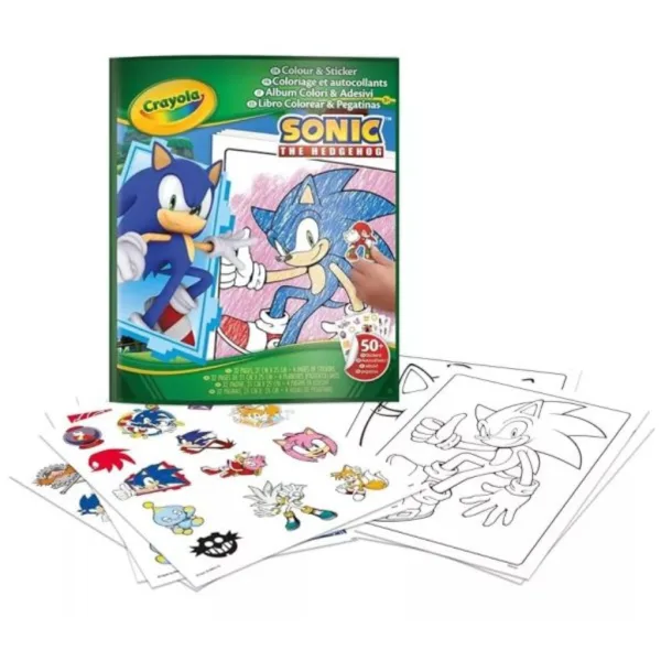 Crayola: Sonic, ariciul - carte de colorat cu autocolante imaginea 1