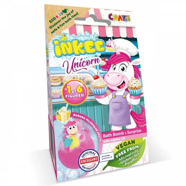 Craze Inkee: Bile de baie vegane cu figurină unicorn colecționabilă imaginea 1