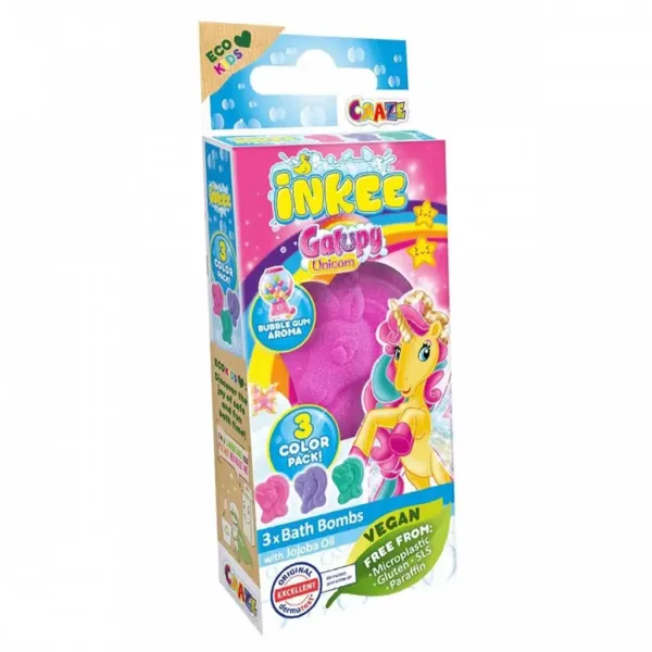 Craze Inkee: Formă de baie vegană Galupy Unicorn 3 bucăți imaginea 1