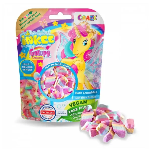 Craze Inkee: Galupy Unicorn Bombe de baie vegane în formă de cristale imaginea 1