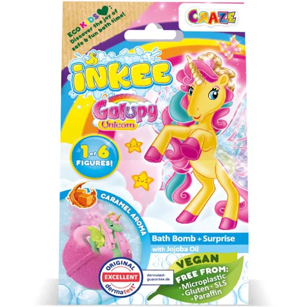 Craze Inkee: Galupy unicorn bilă de baie vegană cu figurină surpriză imaginea 1