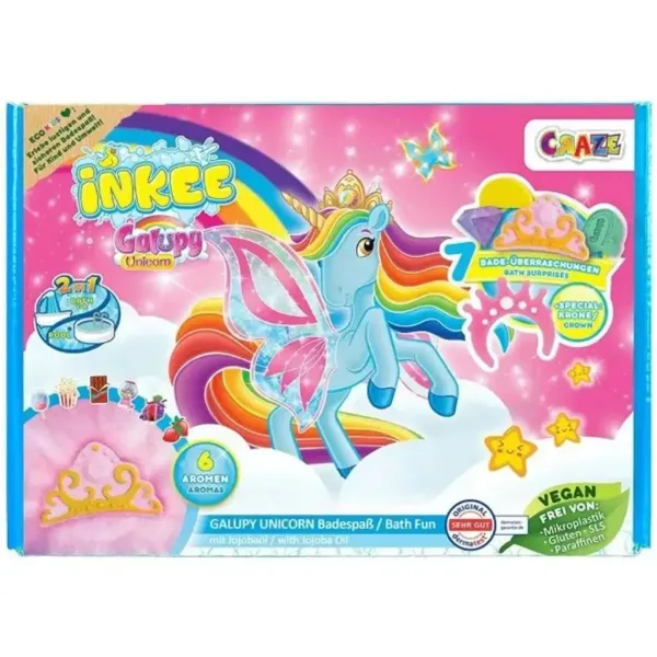 Craze: Set mare de baie vegană cu unicornul Inkee Galupy imaginea 1