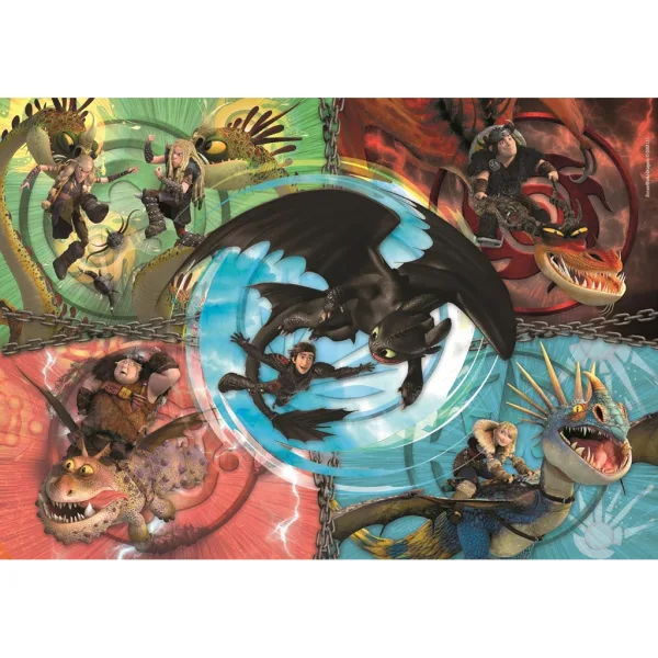 Cum să-ți dresezi dragonul puzzle Supercolor de 104 piese - Clementoni imaginea 2