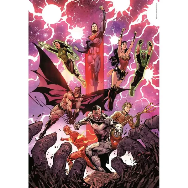 DC Comics: Liga Dreptății puzzle compact de 1000 de piese 50x70cm - Clementoni imaginea 2