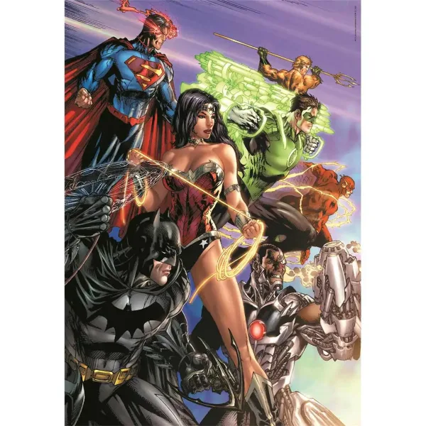 DC Comics: Liga Dreptății puzzle compact de 1000 de piese, 50x70cm - Clementoni imaginea 2