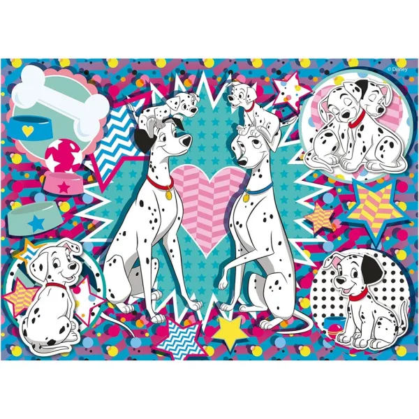 Disney 101 Dalmațieni 2 în 1 puzzle de 24 de piese și carte de colorat 35x25cm - Lisciani imaginea 2