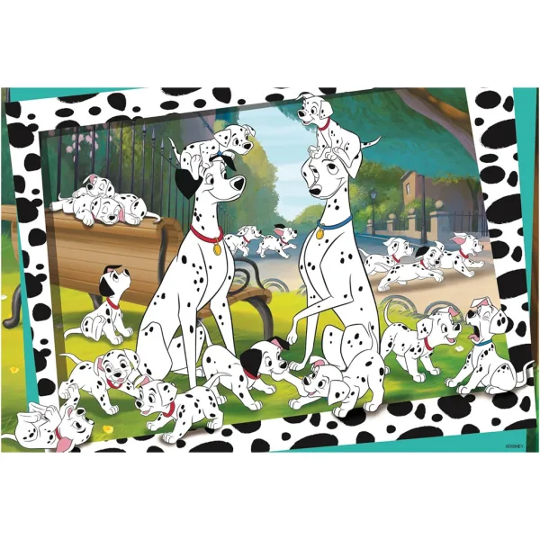 Disney 101 dalmațieni 2 în 1 puzzle de 24 piese și carte de colorat 50x35cm - Lisciani imaginea 2