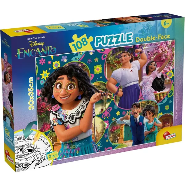 Disney Encanto 2 în 1 puzzle de 108 piese și carte de colorat 50x35cm - Lisciani imaginea 1