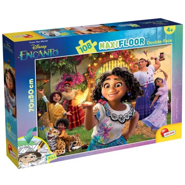 Disney Encanto 2 în 1 puzzle de 108 piese și carte de colorat 70x50cm - Lisciani imaginea 1