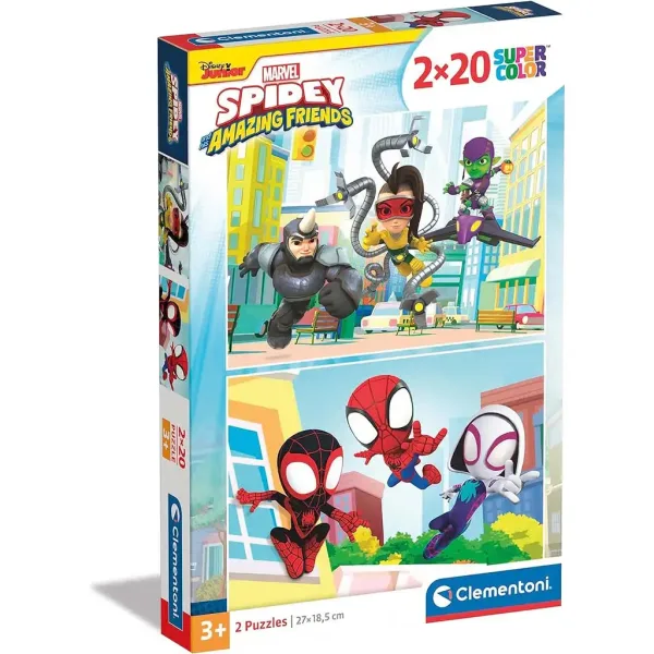 Disney Spidey 2x20 bucăți puzzle Supercolor - Clementoni imaginea 1