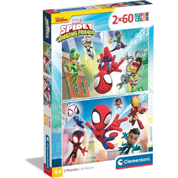 Disney Spidey puzzle 2x60 bucăți Supercolor - Clementoni imaginea 1
