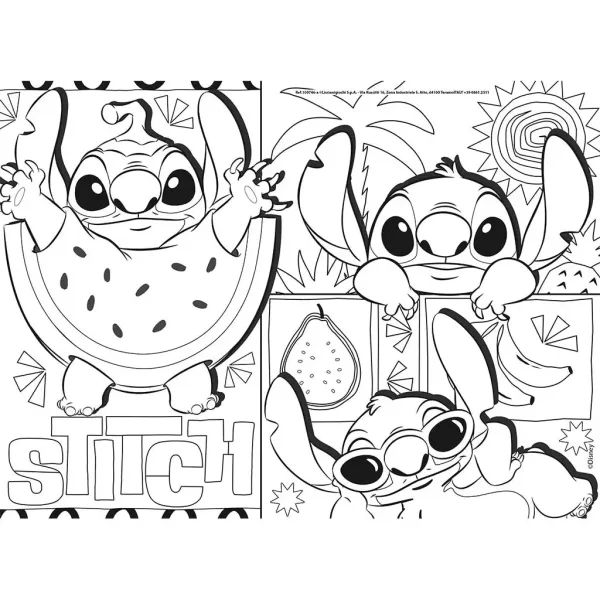 Disney Stitch 2 în 1 maxi puzzle 4x48 piese și carte de colorat 35x25cm - Lisciani imaginea 2