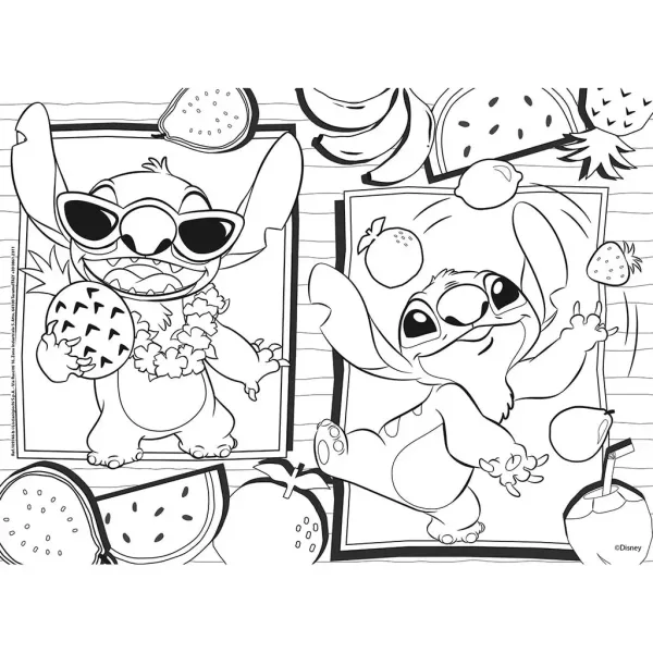 Disney Stitch 2 în 1 maxi puzzle 4x48 piese și carte de colorat 35x25cm - Lisciani imaginea 3