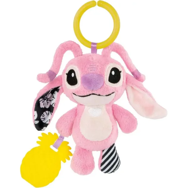 Disney+Stitch Angel pluș cu zornăitoare și jucărie de dentiție - Clementoni Baby imaginea 2