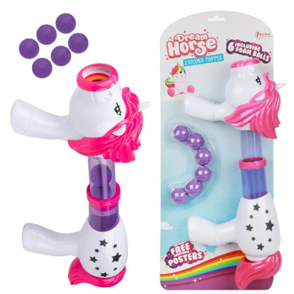 Dream Horse: pistol unicorn de jucărie cu bile din spumă imaginea 1