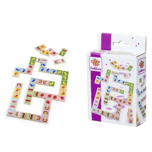 Eichhorn: Domino din lemn colorat, cu motive pentru copii - Simba Toys imaginea 1