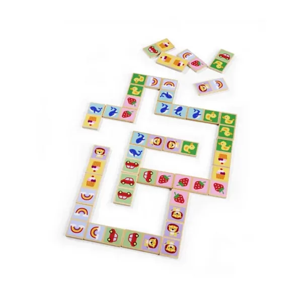 Eichhorn: Domino din lemn colorat, cu motive pentru copii - Simba Toys imaginea 2