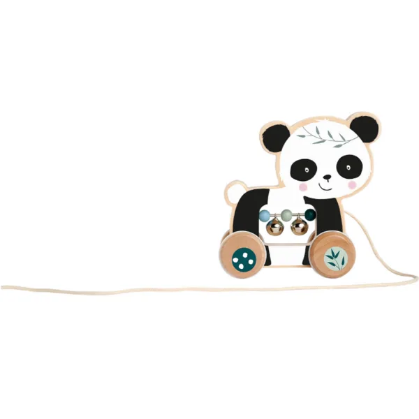 Eichhorn: Jucărie de tras din lemn cu panda care se rostogolește - Simba Toys imaginea 2
