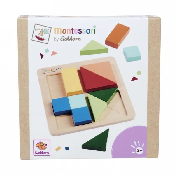 Eichhorn: Puzzle Montessori din lemn cu culori și forme – Joc logic pentru mânuțe mici - Simba Toys imaginea 1
