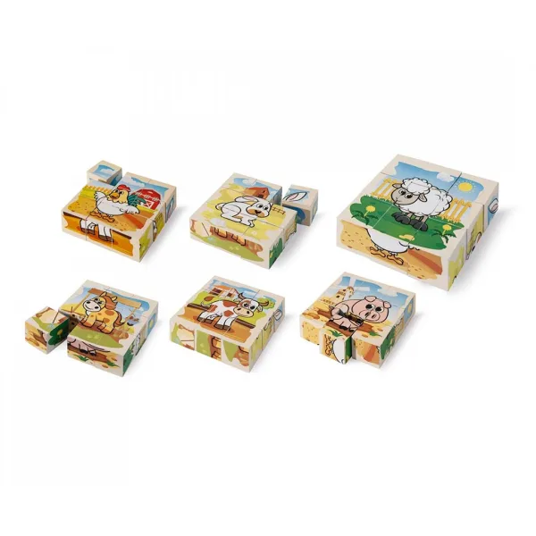 Eichhorn: Puzzle din lemn cu cuburi – Puzzle cu animale de casă pentru cei mici - Simba Toys imaginea 2