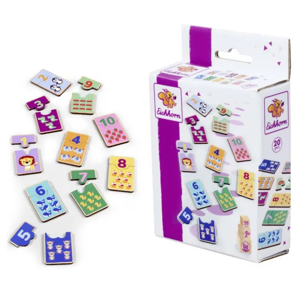 Eichhorn: Puzzle din lemn cu numere – Joc de potrivire cu animale - Simba Toys imaginea 2