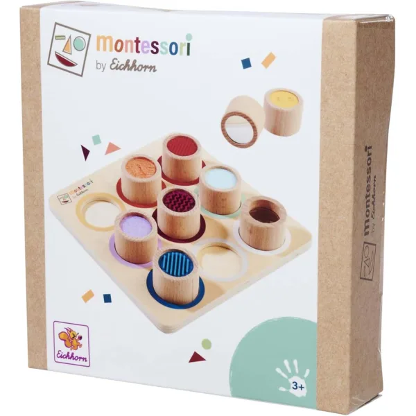 Eichhorn: Set senzorial Montessori de cilindri din lemn – Joc tactile din lemn pentru dezvoltarea simțului tactil - Simba Toys imaginea 1