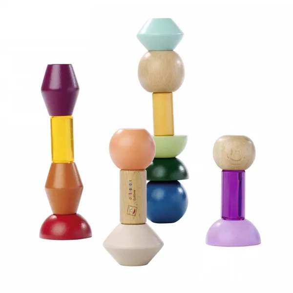 Eichhorn: Turn Montessori din lemn cu forme – Joc creativ de echilibru - Simba Toys imaginea 2