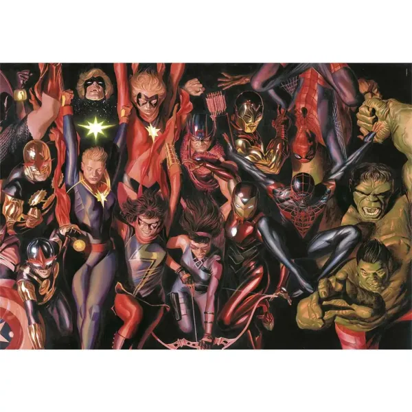 Eroi Marvel puzzle compact de 1000 de piese, 70x50cm - Clementoni imaginea 2