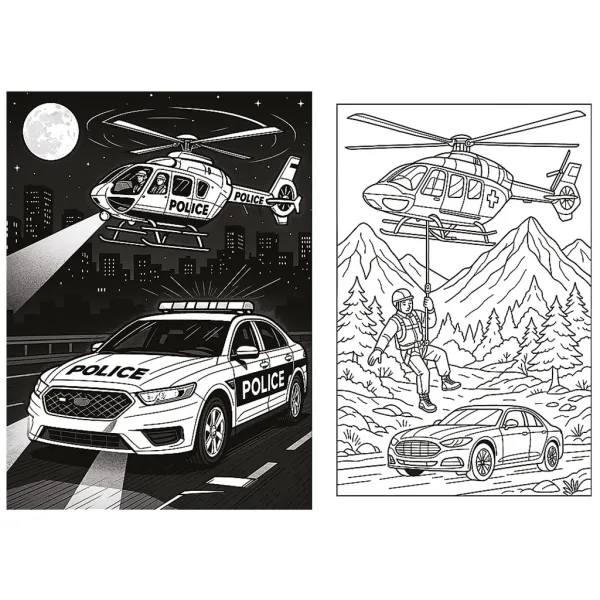Eroi în oraș - carte de colorat cu vehicule de salvare - Trefl imaginea 2