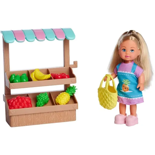 Evi Love: Set de joacă cu păpușa Evi și stand de fructe - Simba Toys imaginea 2