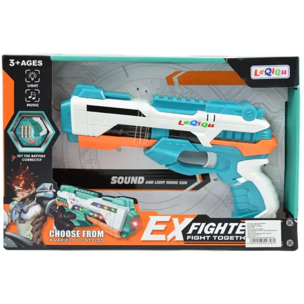 Ex Fighter: Armă electrică de luptă cu lumină și sunet 25cm imaginea 3