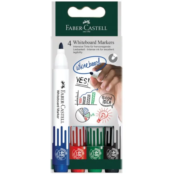 Faber-Castell: Set de 4 markere colorate pentru tablă imaginea 1