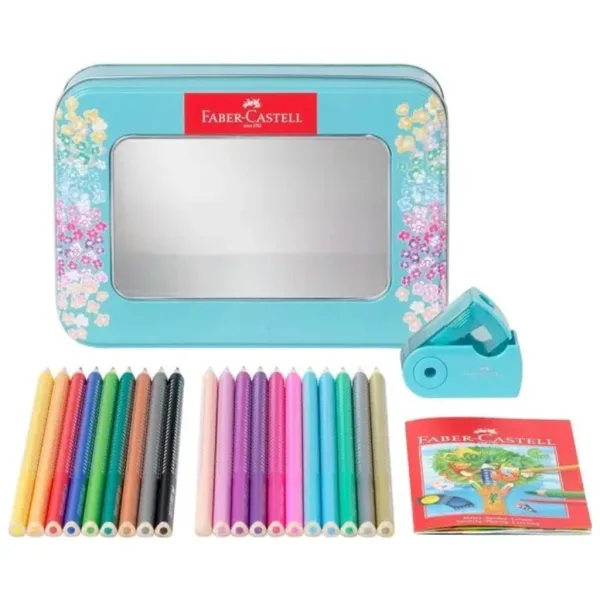 Faber-Castell: Set de creioane colorate Sparkle – cutie metalică decorativă cu 20 de bucăți imaginea 2