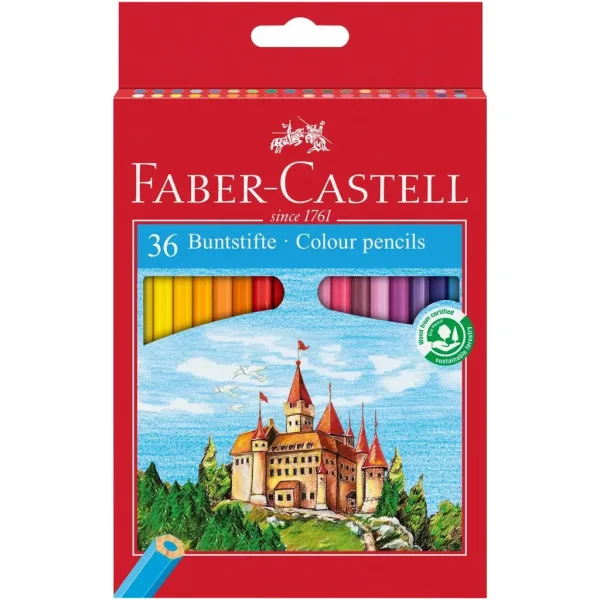 Faber-Castell: Set de creioane colorate cu castel, 36 bucăți imaginea 1