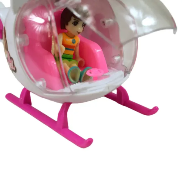Fashion Sport Car: Set de mașină sport roz cu lumină și sunet, cu elicopter. imaginea 15