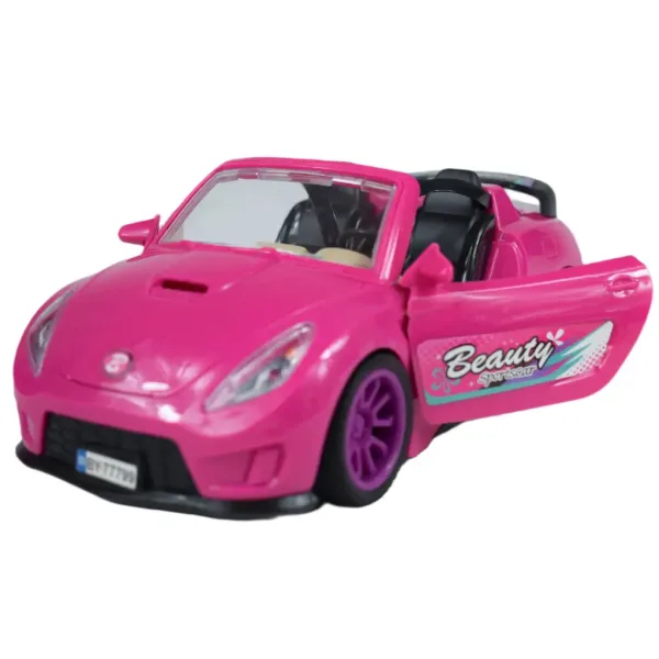 Fashion Sport Car: Set de mașină sport roz cu lumină și sunet, cu elicopter. imaginea 4