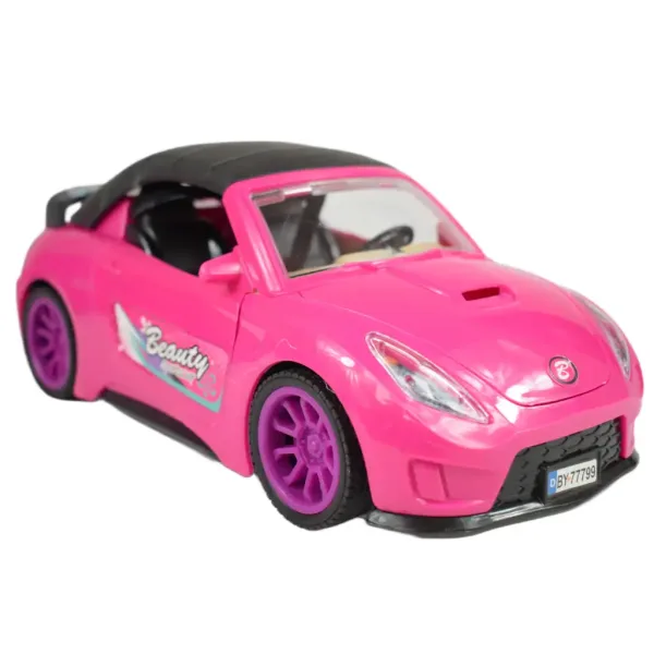 Fashion Sport Car: Set de mașină sport roz cu lumină și sunet, cu elicopter. imaginea 9