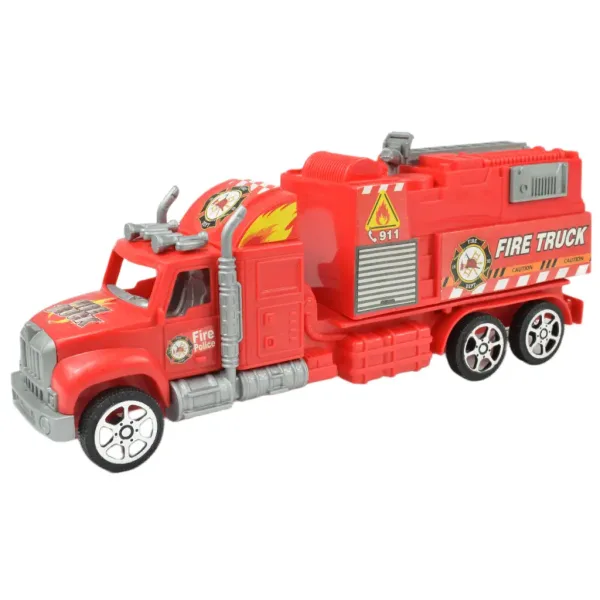 Fire Truck: Camion de pompieri cu roți de aterizare în două variante de 26cm. imaginea 6