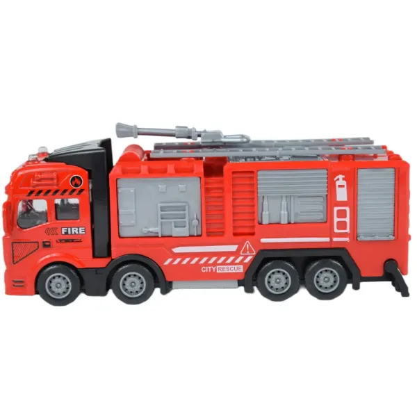 Fire Truck: Camion de pompieri din metal cu roți pivotante 20cm imaginea 3