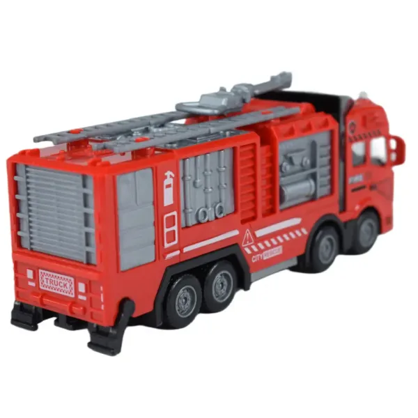 Fire Truck: Camion de pompieri din metal cu roți pivotante 20cm imaginea 5