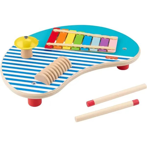Fisher-Price: Măsuță muzicală xilofon din lemn - Mattel imaginea 2