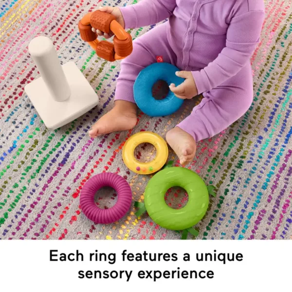 Fisher-Price: Piramida inelară senzorială Rock-A-Stack™ - Mattel imaginea 4