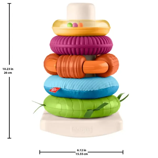 Fisher-Price: Piramida inelară senzorială Rock-A-Stack™ - Mattel imaginea 5