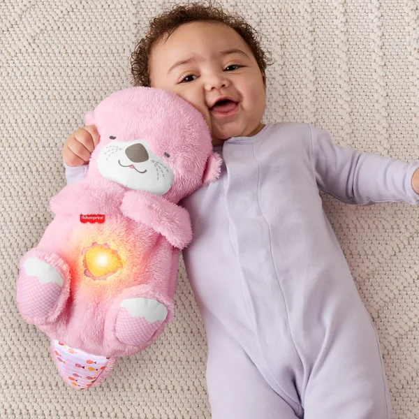 Fisher-Price: Vidră roz adormită cu funcții - Mattel imaginea 2