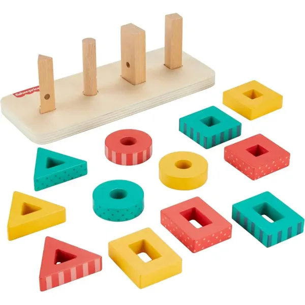 Fisher-Price: Wood Jucărie de dezvoltare cu forme din lemn - Mattel imaginea 3